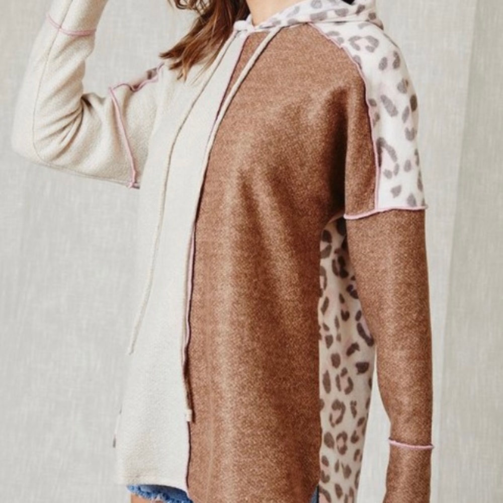 Leopard print patchwork top - Picture 1 of 2